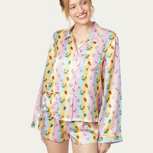 NWOT Womens Candyland Striped Short Pajama Set Medium Morgan Lane Neiman Marcus